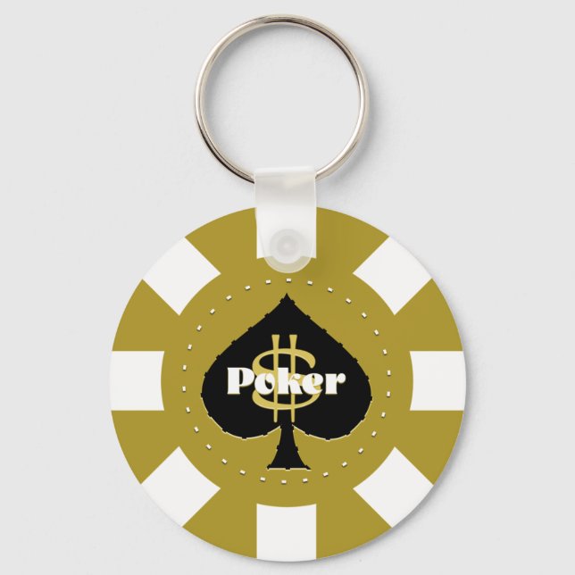 Nyckelkedjan Guld Poker Chip Nyckelring (Framsida)