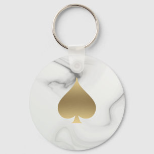 Nyckelkedjan Guld Spade symbol Marble Mönster Nyckelring