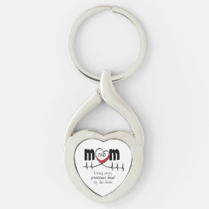 Nyckelkedjan Heart Mamma CHD Metall Twisted Heart Silverfärgad Nyckelring