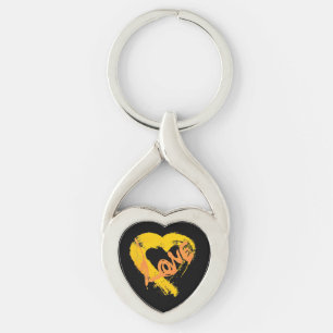 Nyckelkedjan Kärlek Heart Metall Twisted Heart Silverfärgad Nyckelring