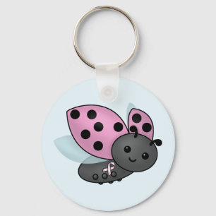 Nyckelkedjan Ladybug Rosa Awareness Ribbon Keychai Nyckelring
