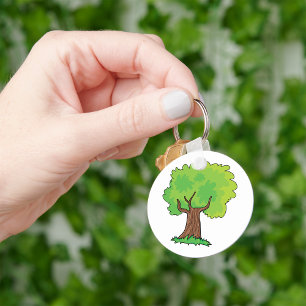 Nyckelkedjan Leafy Träd Grönt Lövs Nyckelring