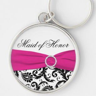 Nyckelkedjan maid of honor rund silverfärgad nyckelring