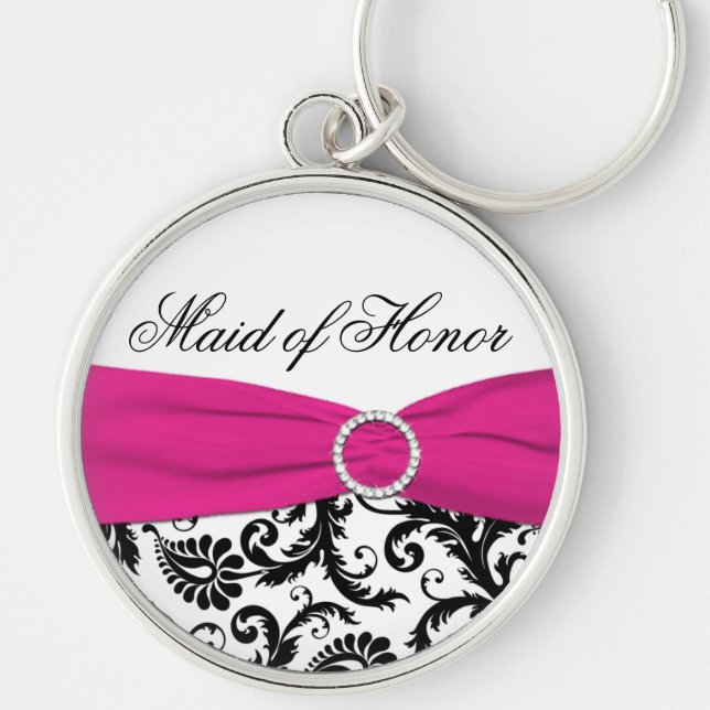 Nyckelkedjan maid of honor rund silverfärgad nyckelring (Framsidan)