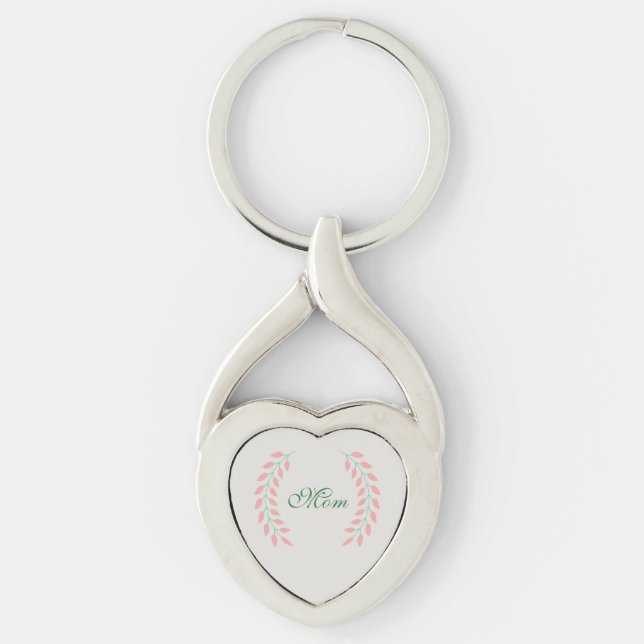 Nyckelkedjan mamma twisted heart silverfärgad nyckelring (Framsidan)