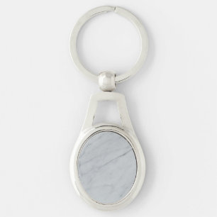 Nyckelkedjan Marble Stone Metall Ovalt Silverfärgad Nyckelring