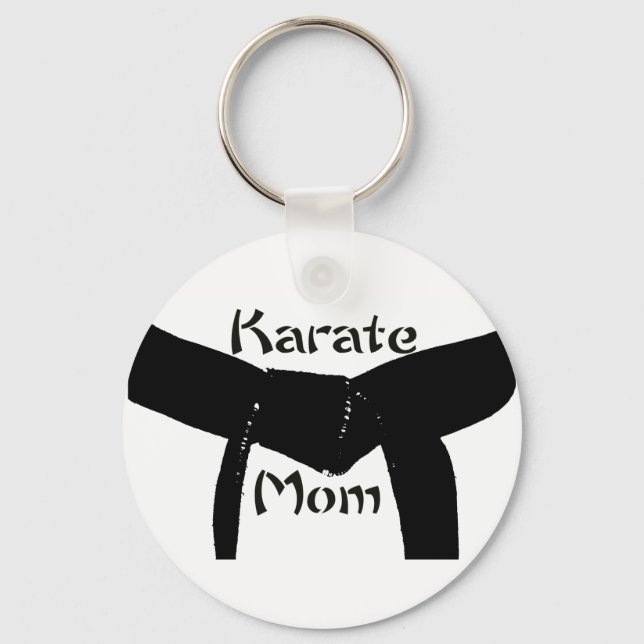 Nyckelkedjan Martial Arts Black Bälte Karate Mamma Nyckelring (Framsida)