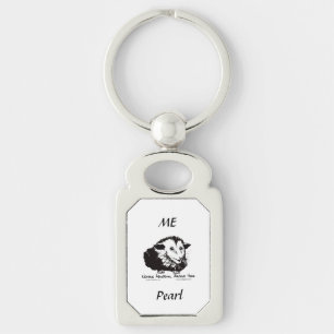 Nyckelkedjan metall rektangulärt silverfärgad nyckelring