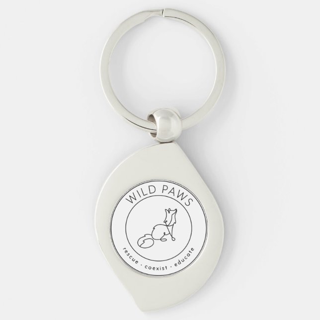 Nyckelkedjan metall swirl silverfärgad nyckelring (Framsidan)