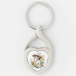 Nyckelkedjan metall twisted heart silverfärgad nyckelring