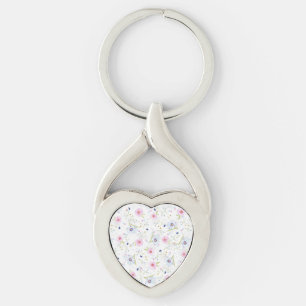Nyckelkedjan metall twisted heart silverfärgad nyckelring