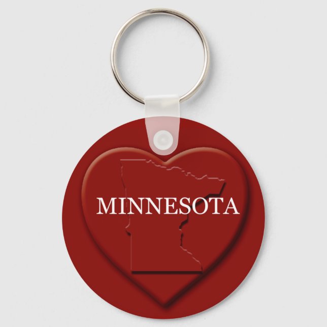 Nyckelkedjan Minnesota Heart Karta Nyckelring (Framsida)