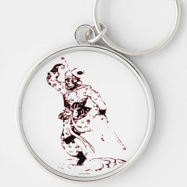 Nyckelkedjan Monkey Kung Rund Silverfärgad Nyckelring (Framsidan)