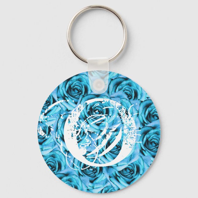 Nyckelkedjan Monogram Brev O Ice Blue Ro Nyckelring (Framsida)