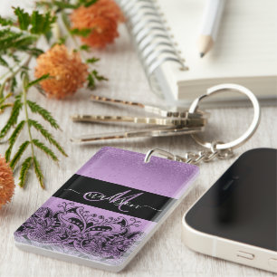 Nyckelkedjan Monogram Lila Lavender Glitter