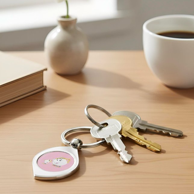 Nyckelkedjan mugg swirl silverfärgad nyckelring (Skapare uppladdad)