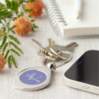 Nyckelkedjan Namn Monogram Periwinkle Metall