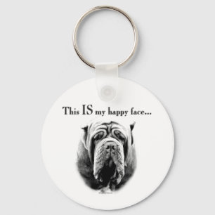 Nyckelkedjan Neapolitan Mastiff Lycklig Ansikte Nyckelring