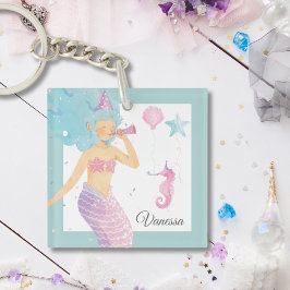 Nyckelkedjan Pastel Teal Sjöjungfru Party Äventyr