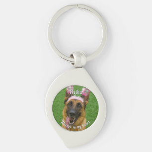 Nyckelkedjan Pet Photo Memorial Metall Swirl Silverfärgad Nyckelring