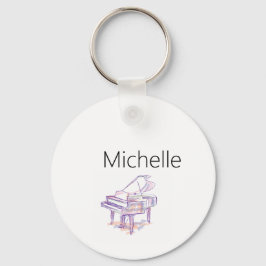 Nyckelkedjan Piano Tangentbord & Musik noter Nyckelring