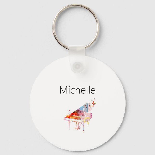 Nyckelkedjan Piano Tangentbord & Musik noter Nyckelring (Framsida)
