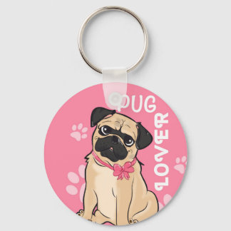 Nyckelkedjan Pug Älskare Nyckelring