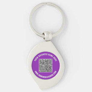 Nyckelkedjan QR-kod och Anpassningsbar Välj Färg Swirl Silverfärgad Nyckelring