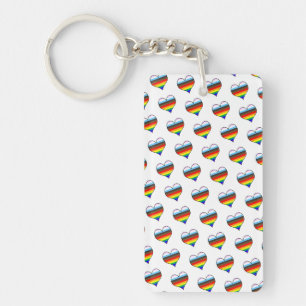 Nyckelkedjan Rainbow Heart Mönster