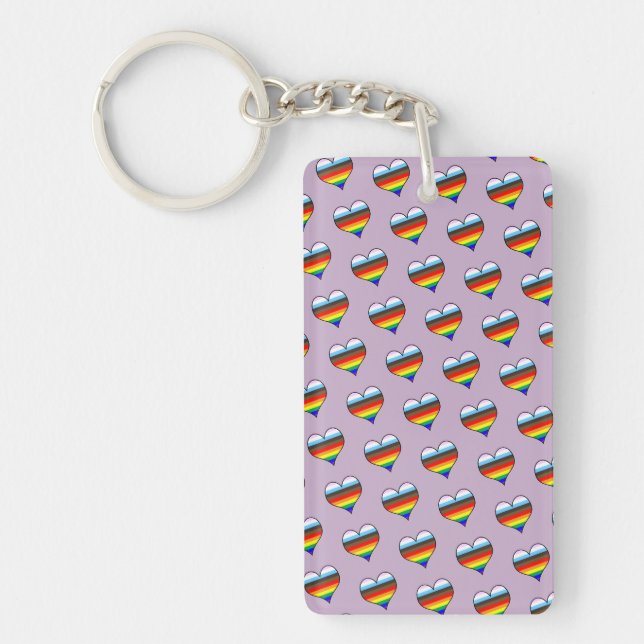 Nyckelkedjan Rainbow Heart Mönster (Framsidan)