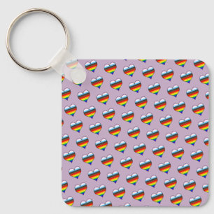 Nyckelkedjan Rainbow Heart Mönster Nyckelring