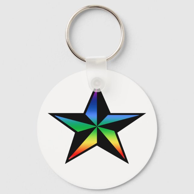 Nyckelkedjan Rainbow Nautical Star Nyckelring (Framsida)