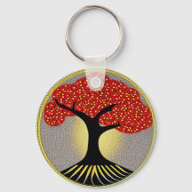 Nyckelkedjan Red and Black Livets träd