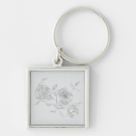Nyckelkedjan ro fyrkantig silverfärgad nyckelring