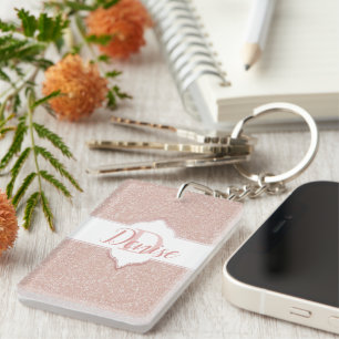 Nyckelkedjan rosa Glitter