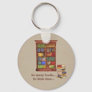 Nyckelkedjan Rustic Bok Älskare Redigerbar text Nyckelring