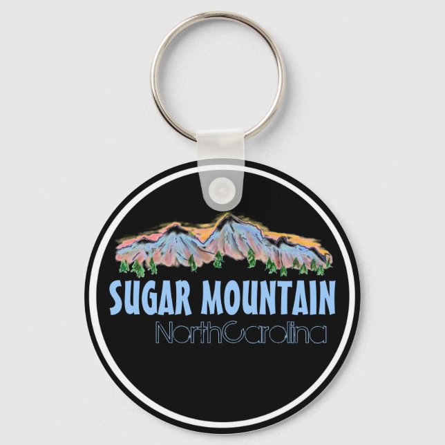 Nyckelkedjan Sugar Mountain North Carolina-bergen Nyckelring (Framsida)