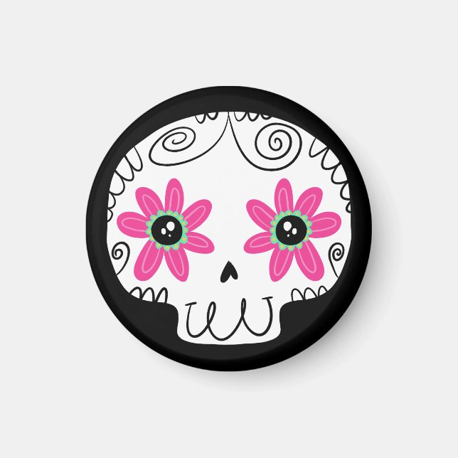 Nyckelkedjan Sugar Skull Calaverita Day of the dea Magnet (Framsidan)