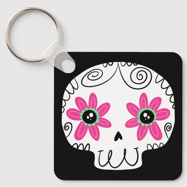 Nyckelkedjan Sugar Skull Calaverita Day of the dea Nyckelring (Framsida)