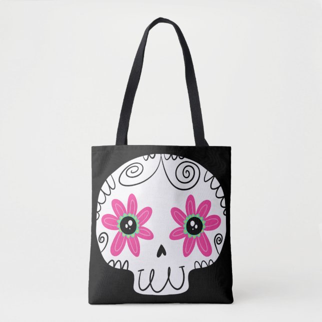 Nyckelkedjan Sugar Skull Calaverita Day of the dea Tygkasse (Framsida)