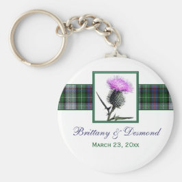 Nyckelkedjan Tartan och Thistle Wedding Favor Nyckelring