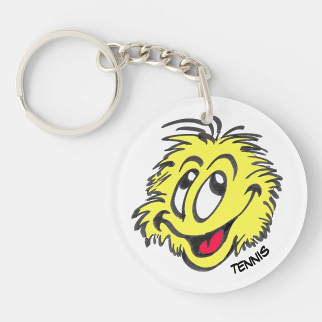 Nyckelkedjan Tennis Boll Tecknad Circle Keychain (Framsidan)