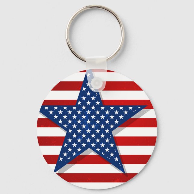 Nyckelkedjan USA flagga Nyckelring (Framsida)