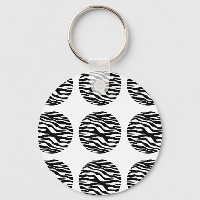 Nyckelkedjan zebra tryck Polka dots Nyckelring (Framsida)