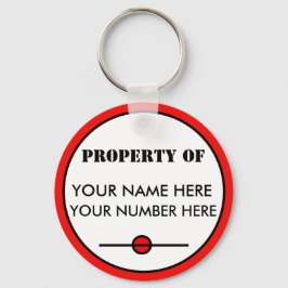 Nyckelkedjans ID-MÄRKRE med ditt namn, ditt nummer Nyckelring