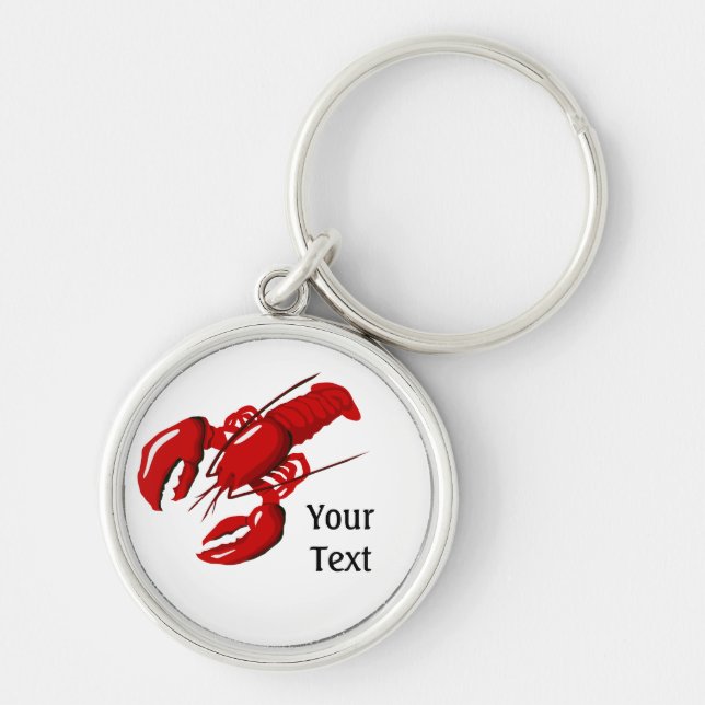 Nyckelkedjemall för Lobster Premium Keychain Rund Silverfärgad Nyckelring (Framsidan)