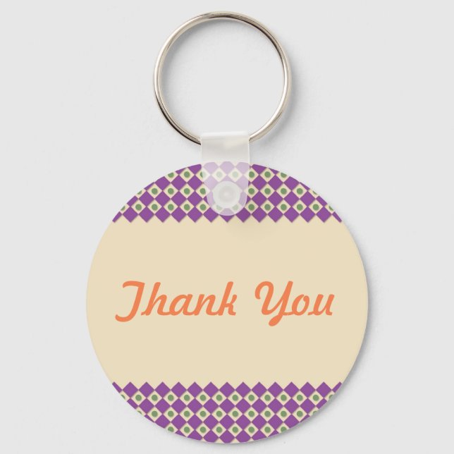 Nyckelkedjemall för Tack och fyrkanter Nyckelring (Framsida)