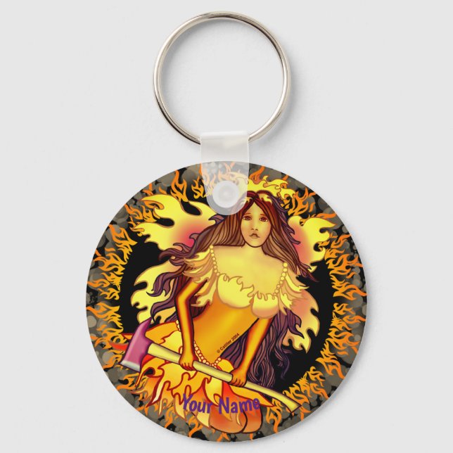 Nyckelkedjor för Fairy Firefighter Nyckelring (Framsida)