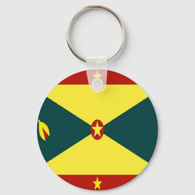 Nyckelkedjor för Grenada flagga Nyckelring (Framsida)