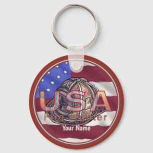 Nyckelkedjor för USA flagga-brandman Nyckelring